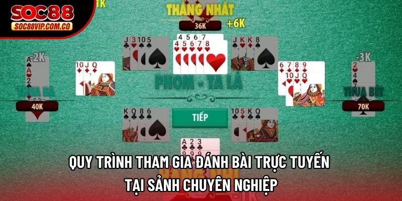 Quy trình tham gia đánh bài trực tuyến tại sảnh chuyên nghiệp